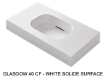 Plan vasque système d’évacuation discret L 50 à 201 x P 40 à 51 cm, finition lisse mate, 10 couleurs, Anti bactérien, résine Akrytan® teinté dans la masse, Livraison Offerte.